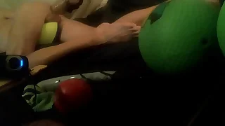 thick dildo slut takes it abyss at hand the ass. voyeur view. feet!